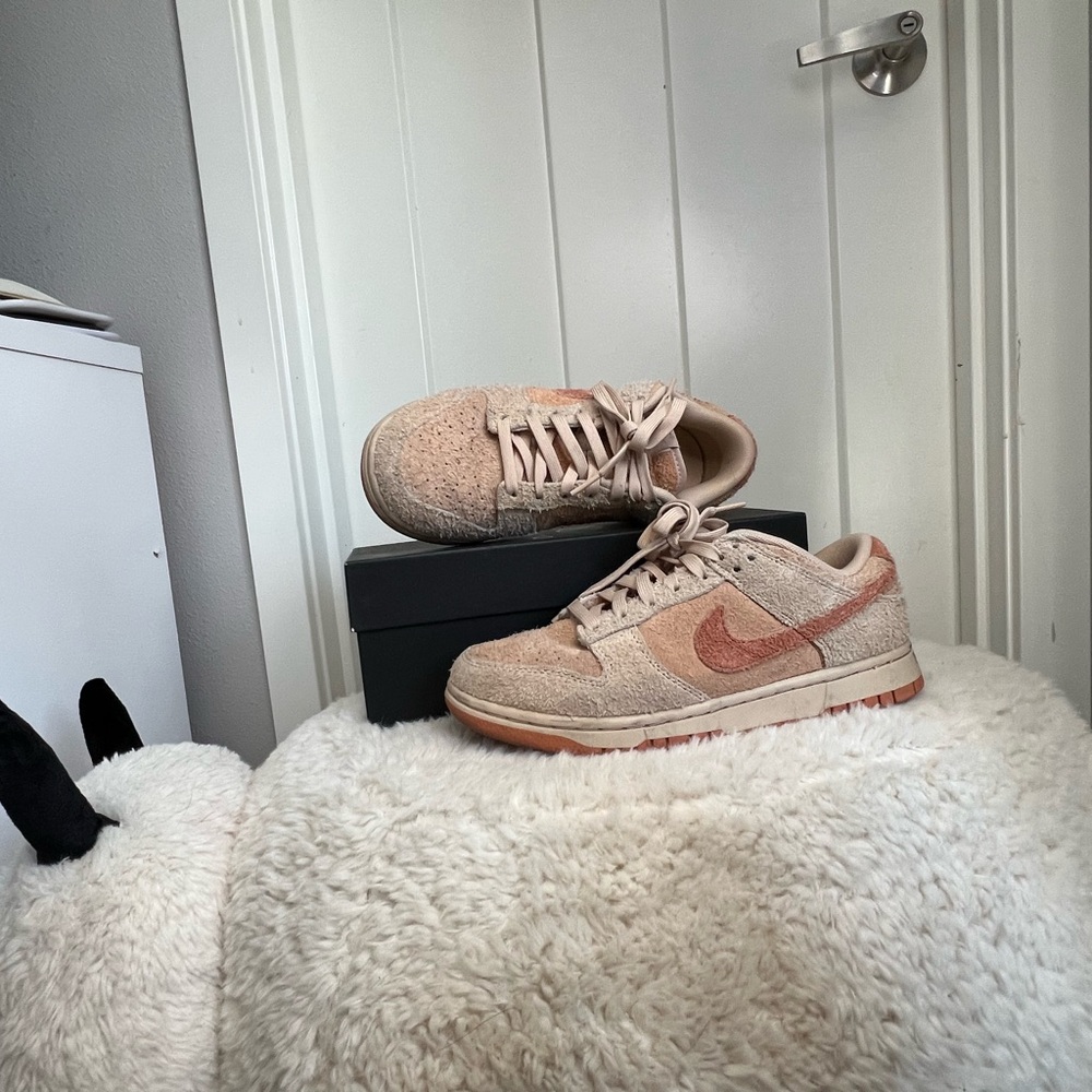 Nike Tan and Peach Suede Low-Top Sneakers